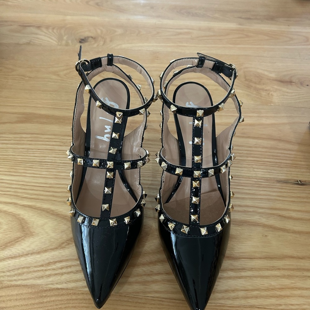 Tuckernuck Black Elodie Studded Heels